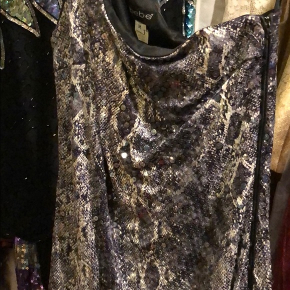 Bebe Moda Stretchy python AB sequins one shoulder 🤩 SC5 - Picture 4 of 9
